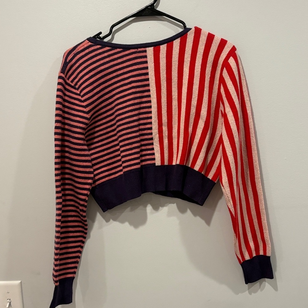Wild Fable Red and Navy Striped Cardigan - Picture 5 of 5